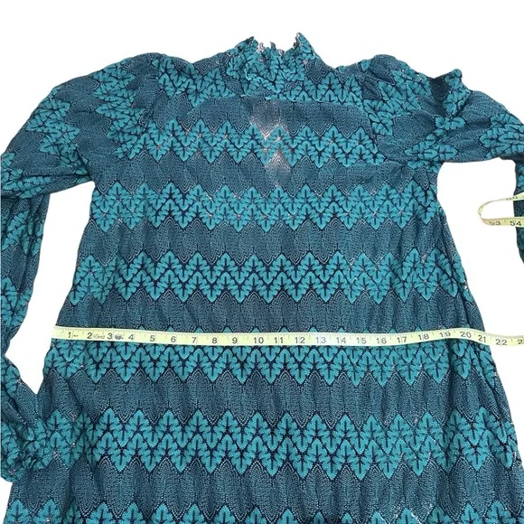 Free People Simone Mock Neck Lace Dress, dark green, women’s size XS - Picture 10 of 11